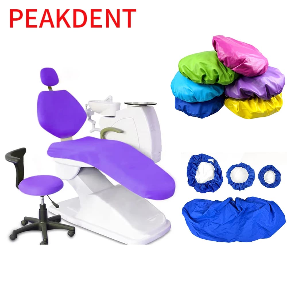 Dental Unit Chair Cover PU Leather 4Ps/Set Dentistry Seat Protector Sleeves Elastic Waterproof Protective Case Dentist Equipment