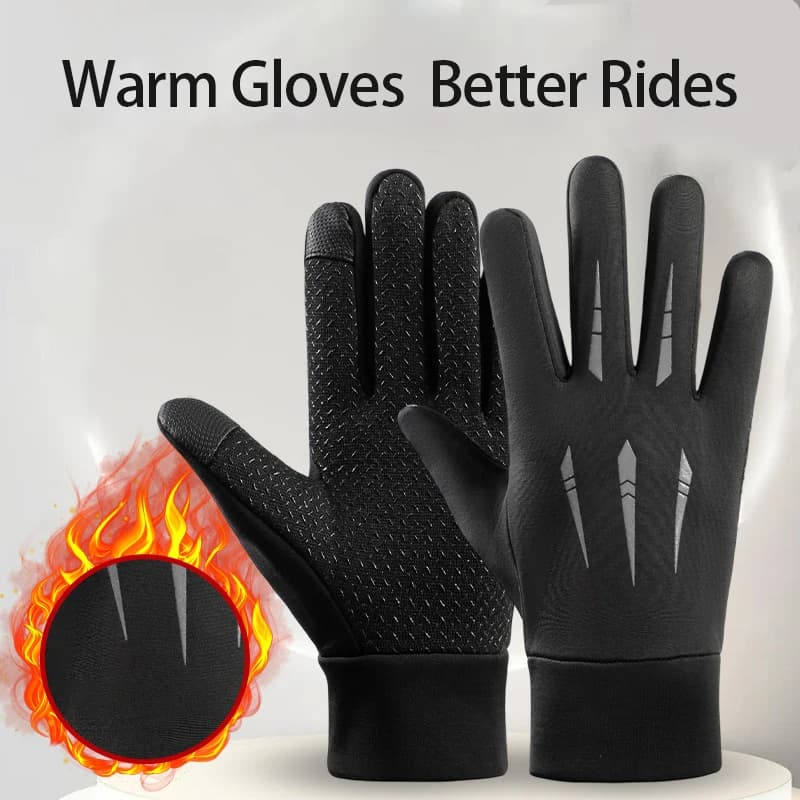 Men's Winter Cycling Gloves Motorcycle Trekking Gloves Touch Screen Outdoor Water Repellent Windproof Thermal Gloves