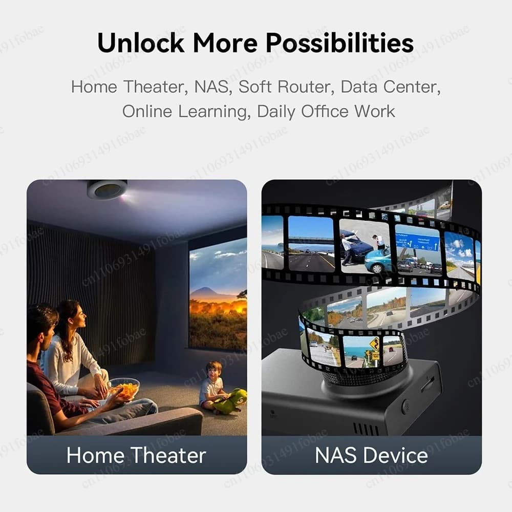 Dual 2.5G LAN Mini PC Home NAS Storage With LPDDR5 Memory NVME SSD
