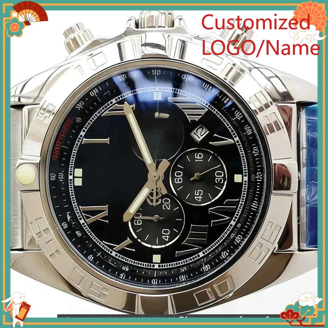 Orologio di Lusso DONG Store 45mm per Uomo, Movimento al Quarzo, Acciaio Inossidabile 904L, Personalizzabile