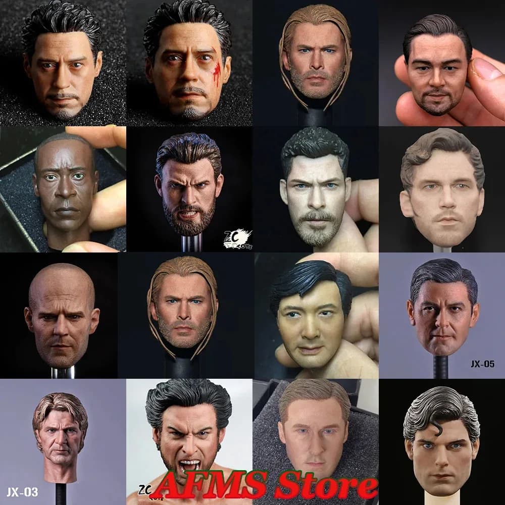 1/6 Bilancia Uomini Ryan George Clooney Han Solo Don Cheadle Leonardo DiCaprio Tony Stark Testa Sculpt Intagliato per 12 ''Action Figure