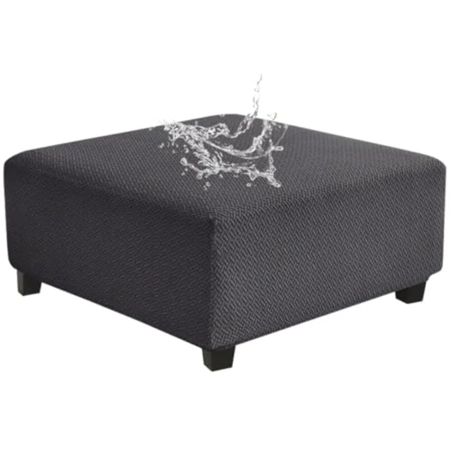 Copertura Impermeabile per Pouf Quadrato Grande, Copripouf Pieghevole con Contenitore, Copripouf Poggiapiedi, Coprisedile per Sgabello, Copertura Oversize per Pouf T