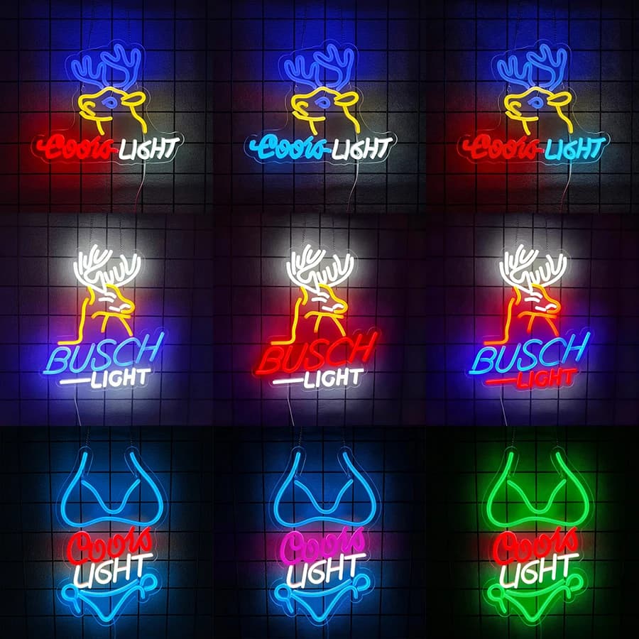 Insegna al Neon Coors Light per Decorazione Murale, Luci LED per Camera da Letto, Man Cave, Bar, Pub, Luce al Neon per Regali di Natale e Compleanno