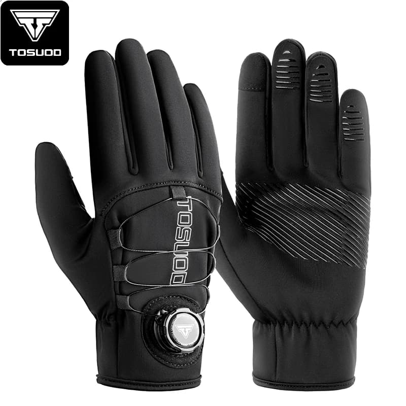 I guanti da ciclismo TOSUOD sono caldi e antivento per mountain bike da strada, bici elettriche, pomelli a dita lunghe da uomo in inverno