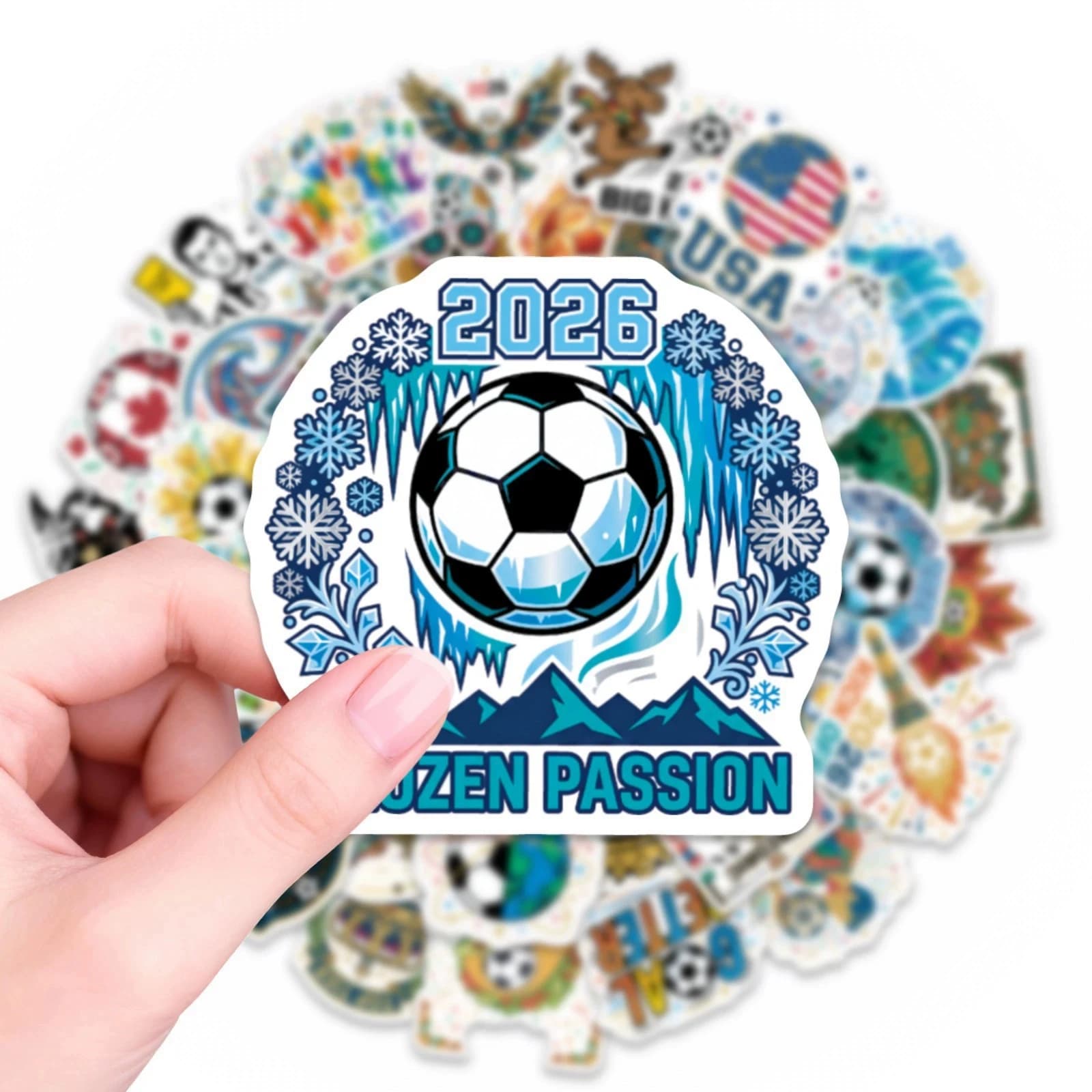 50PCS New Cool Popular Cartoon Football Sports Stickers Pack Skateboard Guitar Decoration DIY Laptop PVC Graffiti
