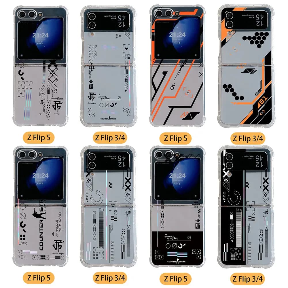 Hot Fashion Game CS Clear GO custodia per telefono per Samsung Galaxy Z Flip 3 4 Z Flip 5 6 Z Fold 4 5G PC Cover posteriore morbida Anti-caduta