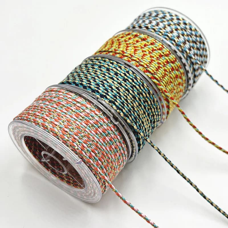 16M/Rotol 2mm Color Gold Tibetan Style Cotton Cord Corda Handmade Spare Wire String Craftsmanship FAI Necklace FROM YOU Bracelet Jewelry Decor