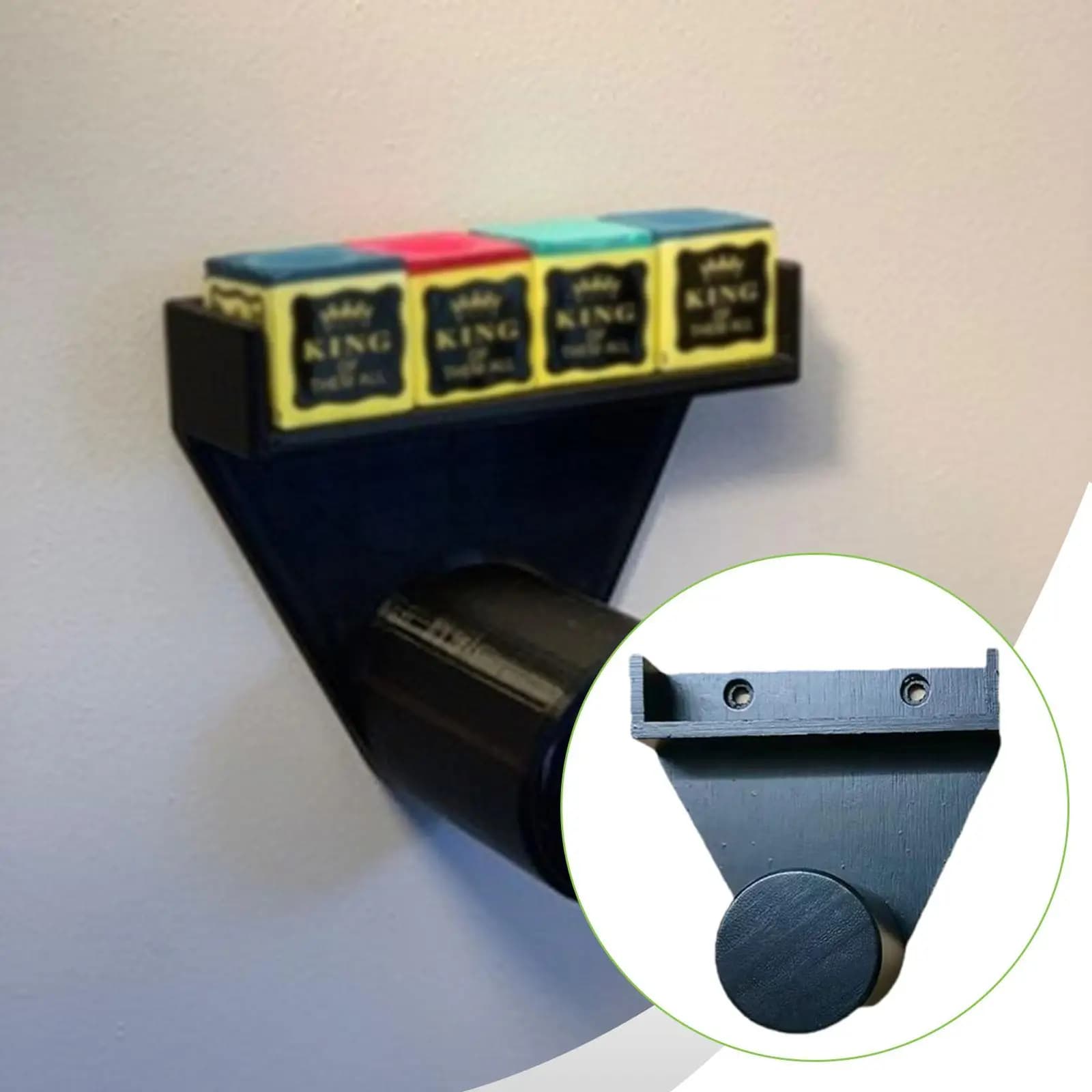 Billiard Chalk Holder Wall Mount Solid Wood Triangle Rack for Cue Stick Repair Snooker Accessory Storage