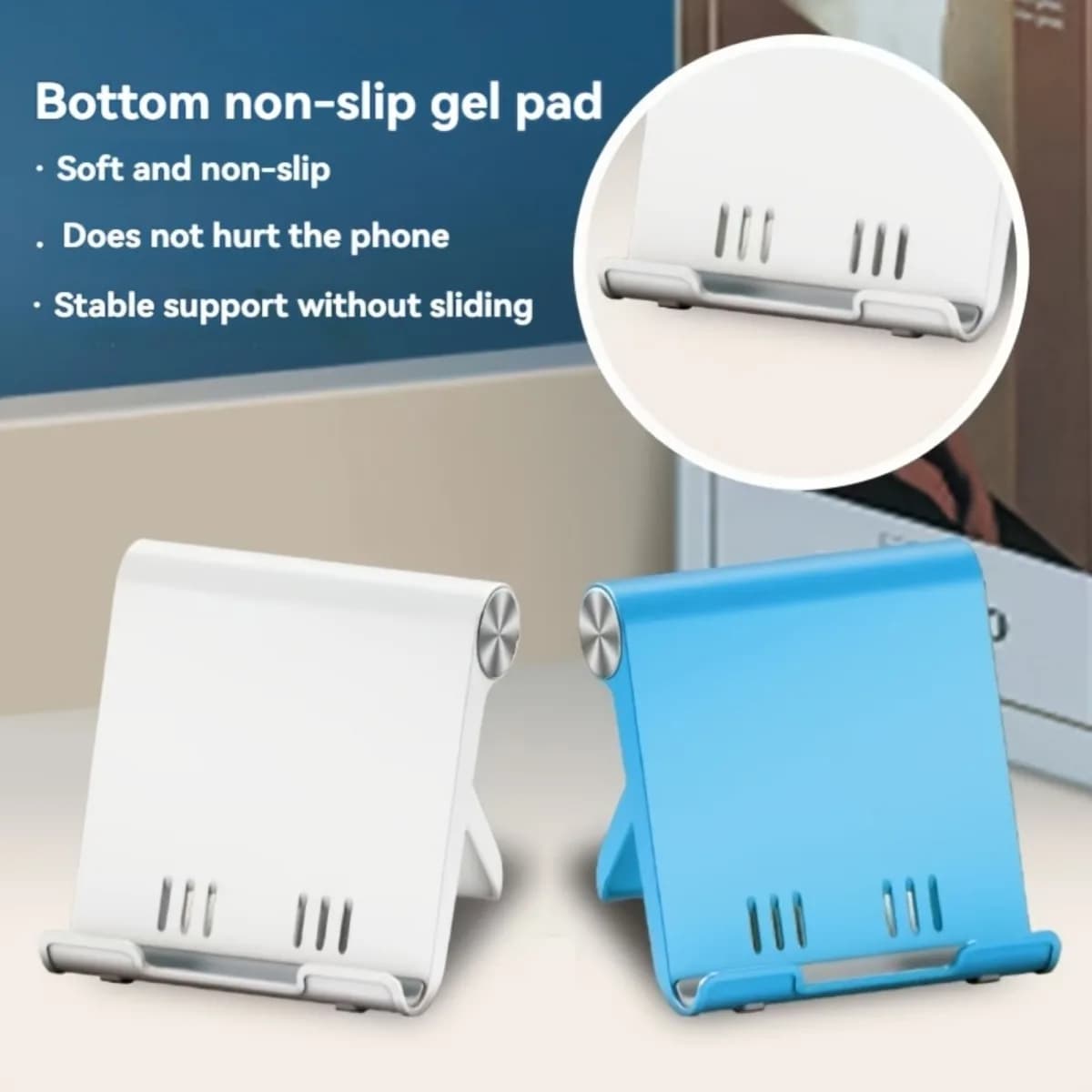 Supporto Pieghevole Portatile per Telefono, Supporto da Tavolo Impermeabile con Angolo Regolabile per Smartphone e Tablet
