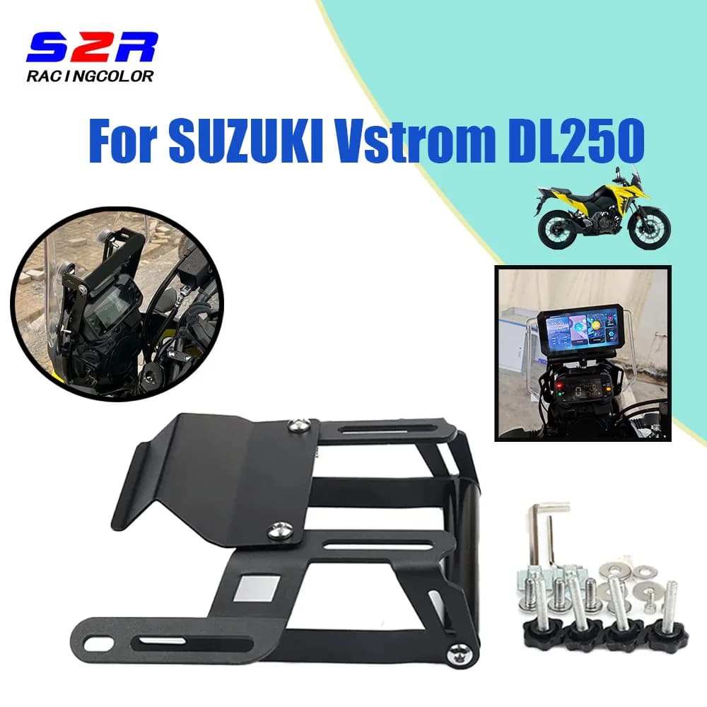 Accessori Supporto per la regolazione del sollevamento del parabrezza Supporto per telefono Staffa di navigazione GPS per SUZUKI Vstrom DL250 V-strom DL 250