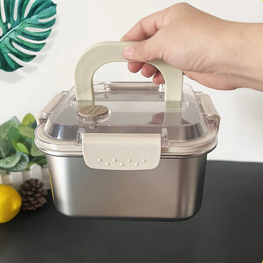Contenitori per alimenti in acciaio inossidabile Bento Lunch Box con scatola per il raffreddamento non in plastica Lunch Box per adulti