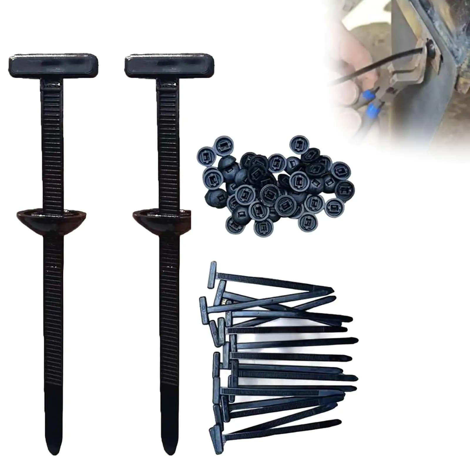 50 ~ 200 pezzi fascette per cavi in nylon con fibbia per fascette per carichi pesanti con perno autobloccante fascette per cavi in plastica elementi di fissaggio per attrezzi carrozzeria