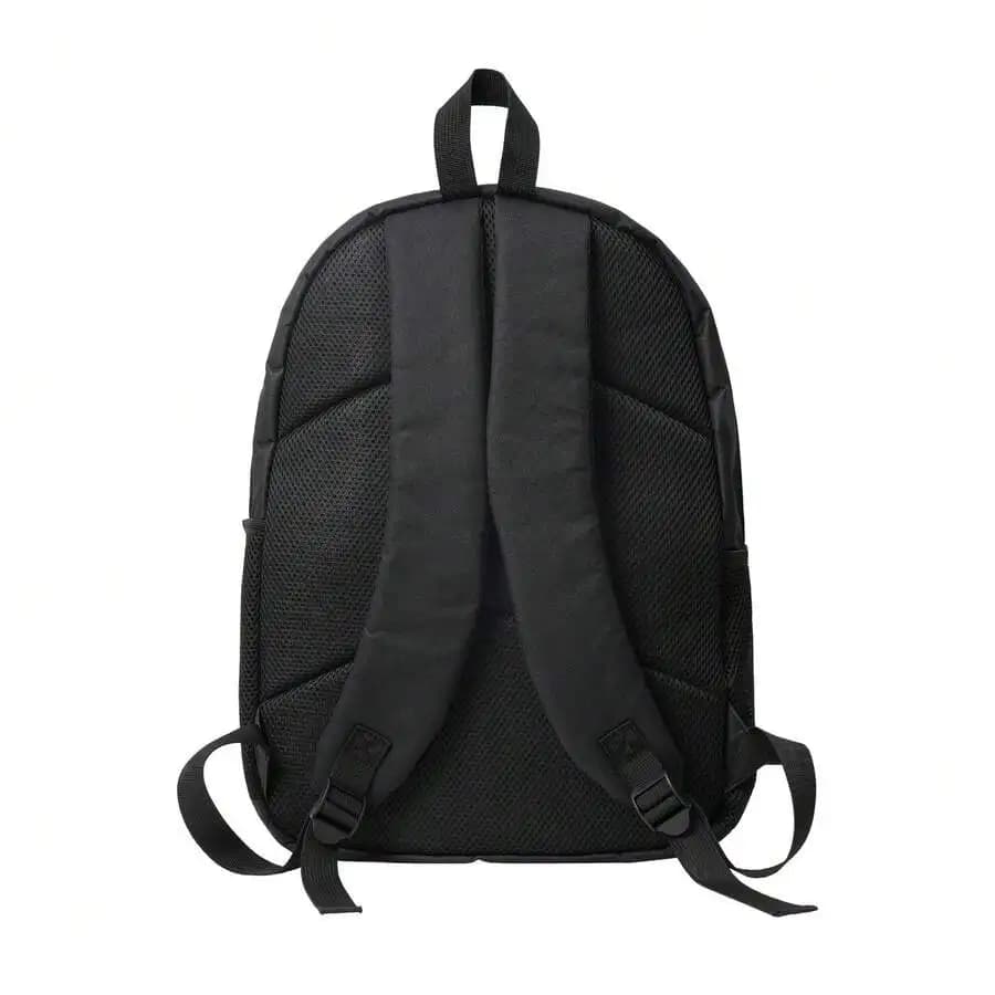 Black Polyester Backpack For School Travel College Computer Bookbag Daypack Unisex