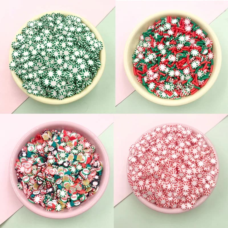 100g misto argilla polimerica natalizia spruzza colorato per artigianato fai-da-te decorazione per Nail Art materiale di riempimento melma