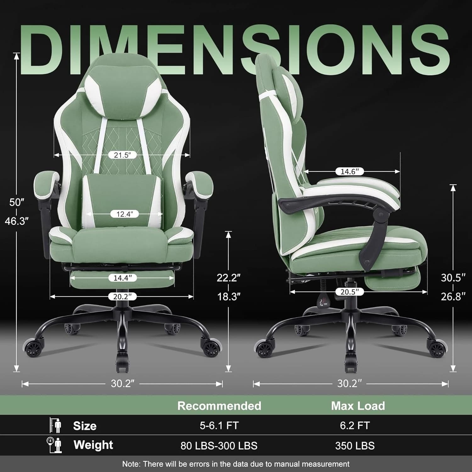 Fabric Gaming Chair for Adults, High Back Ergonomic Computer Chair with Footrest & Adjustable Design, Customized