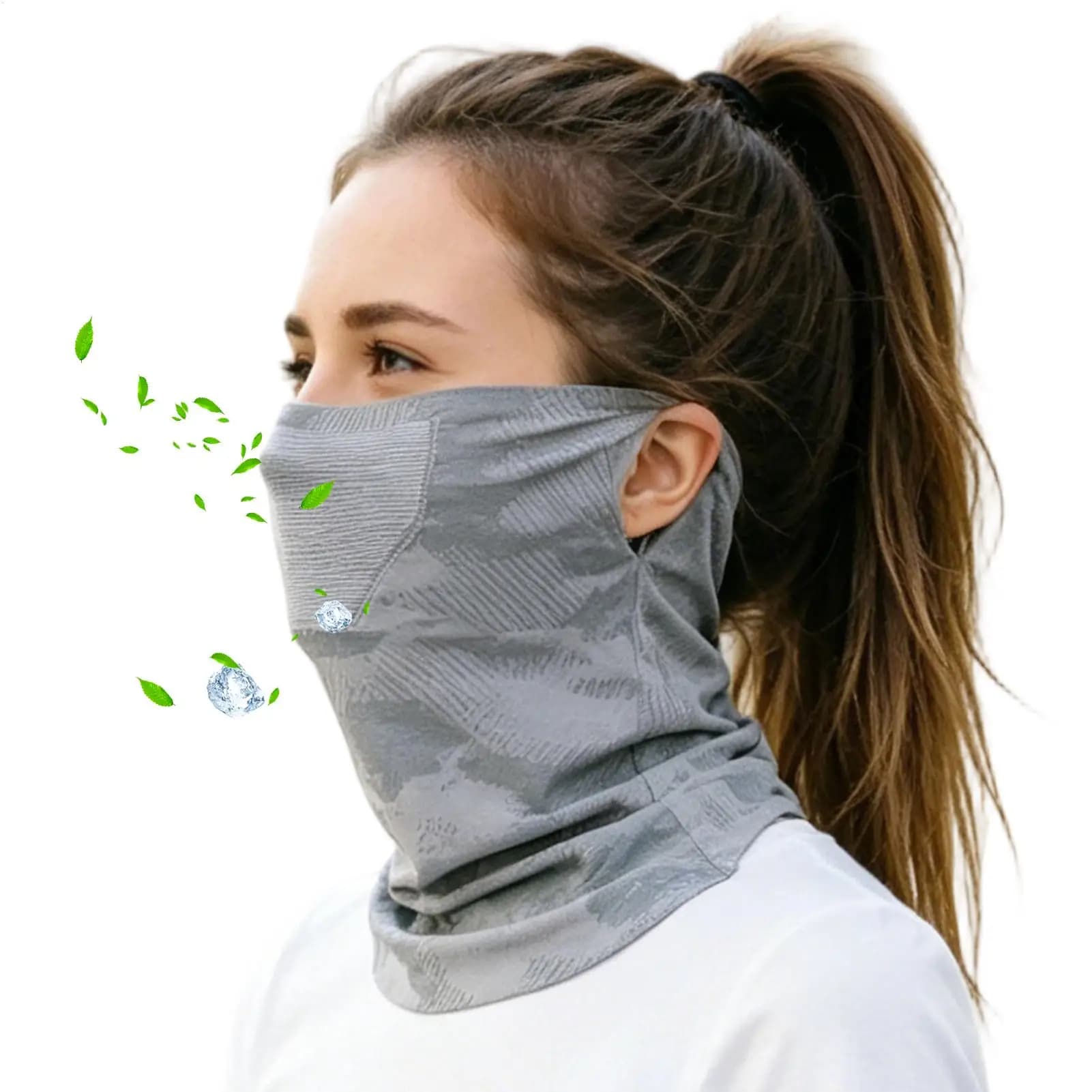 Cycling Sunscreen Ice Silk Face Mask Ear Hook Sunscreen Face Mask Face UV Protection Scarf Breathable Cooling Scarf Cover