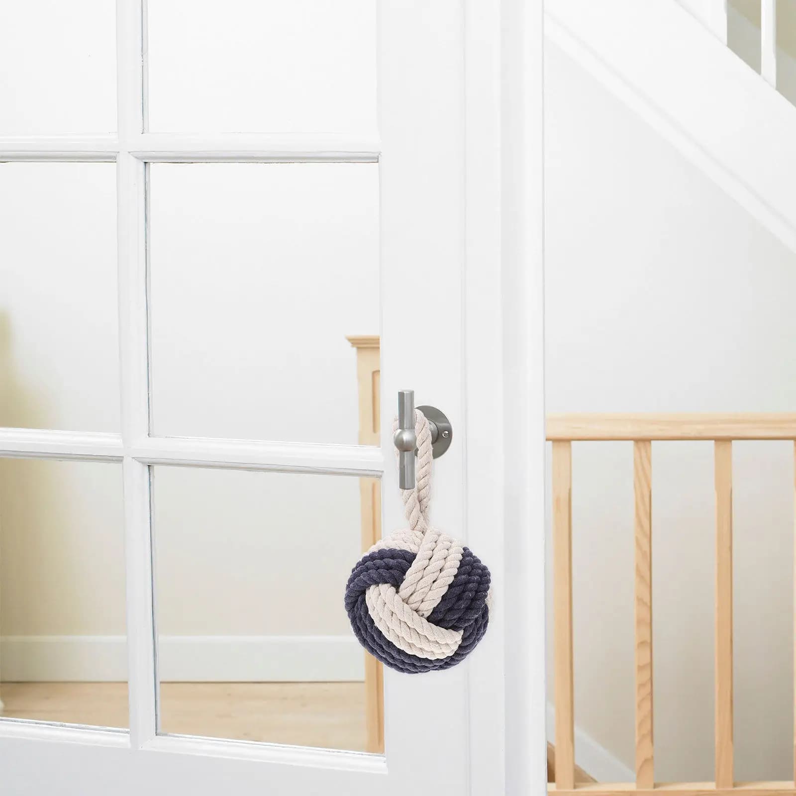1 Pezzo Fermaporta a Sfera Portatile in Cotone e Lino, Anti-urto, Decorazione per la Casa, Idea Regalo Pratica, Fermaporta a Sfera per Maniglia della Porta