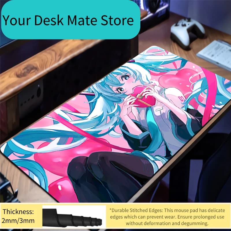 Cap for gaming mouse Hatsune Miku Heart Pink Anime, extended, large, anti-slip and anti-slip.