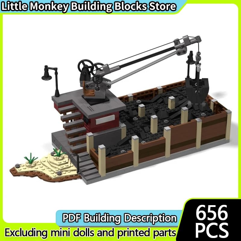 City Street View Model MOC Building Bricks Industry Coaling-Plant Modular Technology Children Holiday Gifts Assemble Toys Suit