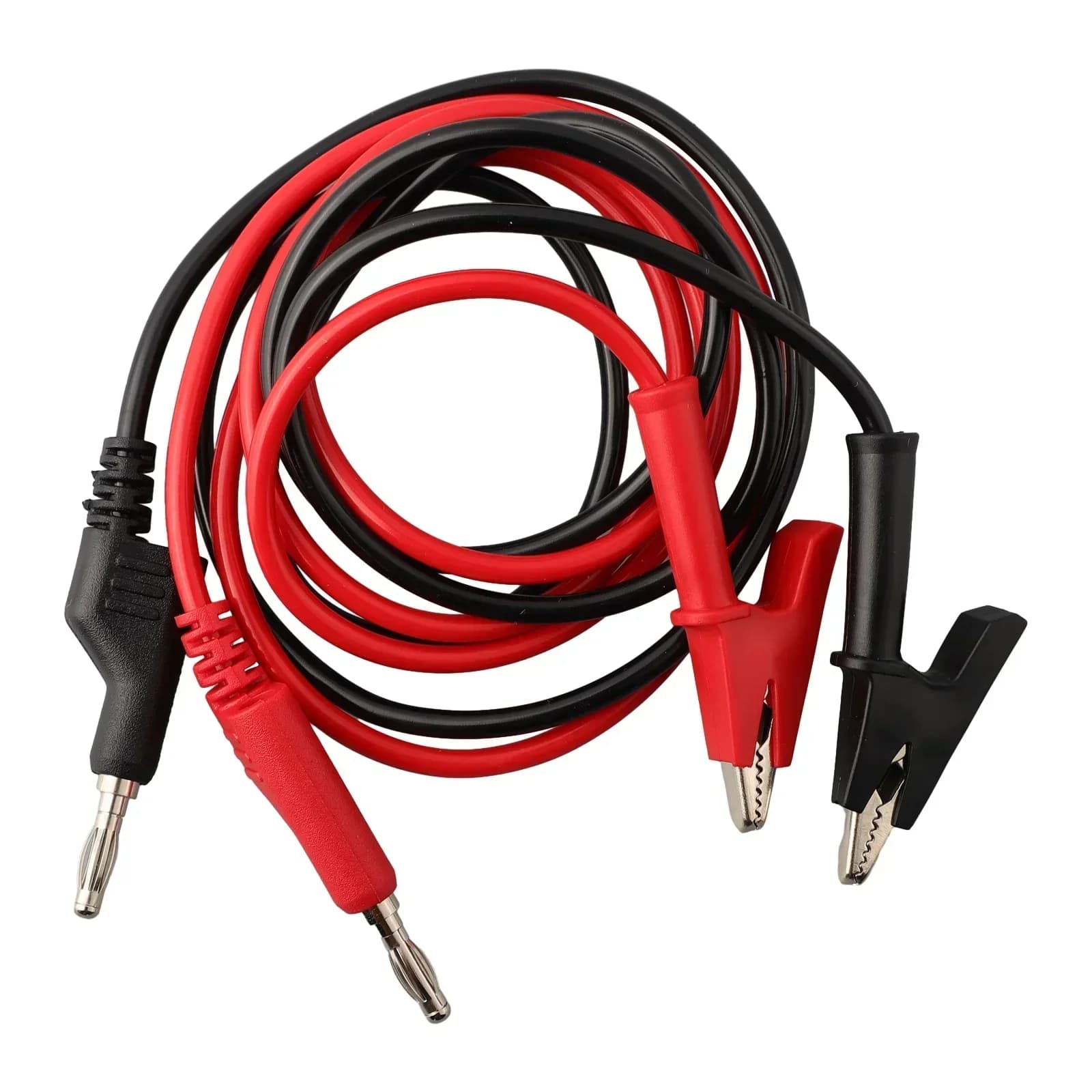 2 Pieces Double Extremity Test Cable 1M, Electric Wire with 4mm Banana Connector and Coccodrillo Clip, 15A for Multimeter and Fai-da- Test ♪