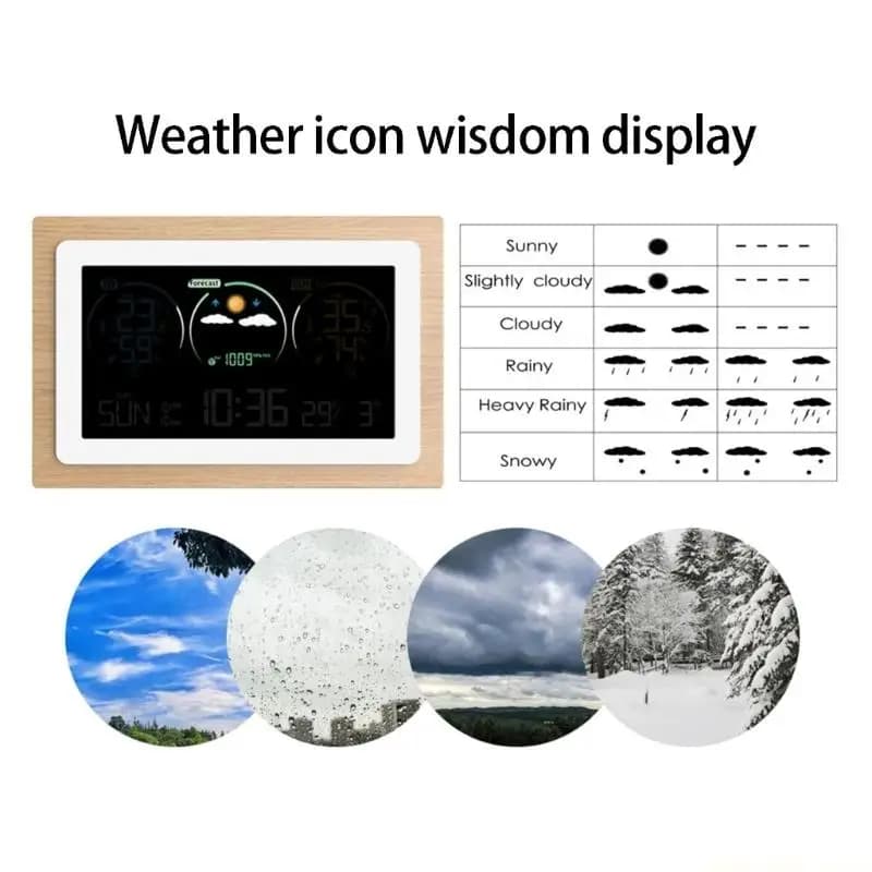 QX2E Weather Stations Wireless Outdoor Indoor,Digital Alarm Clock with Thermometers