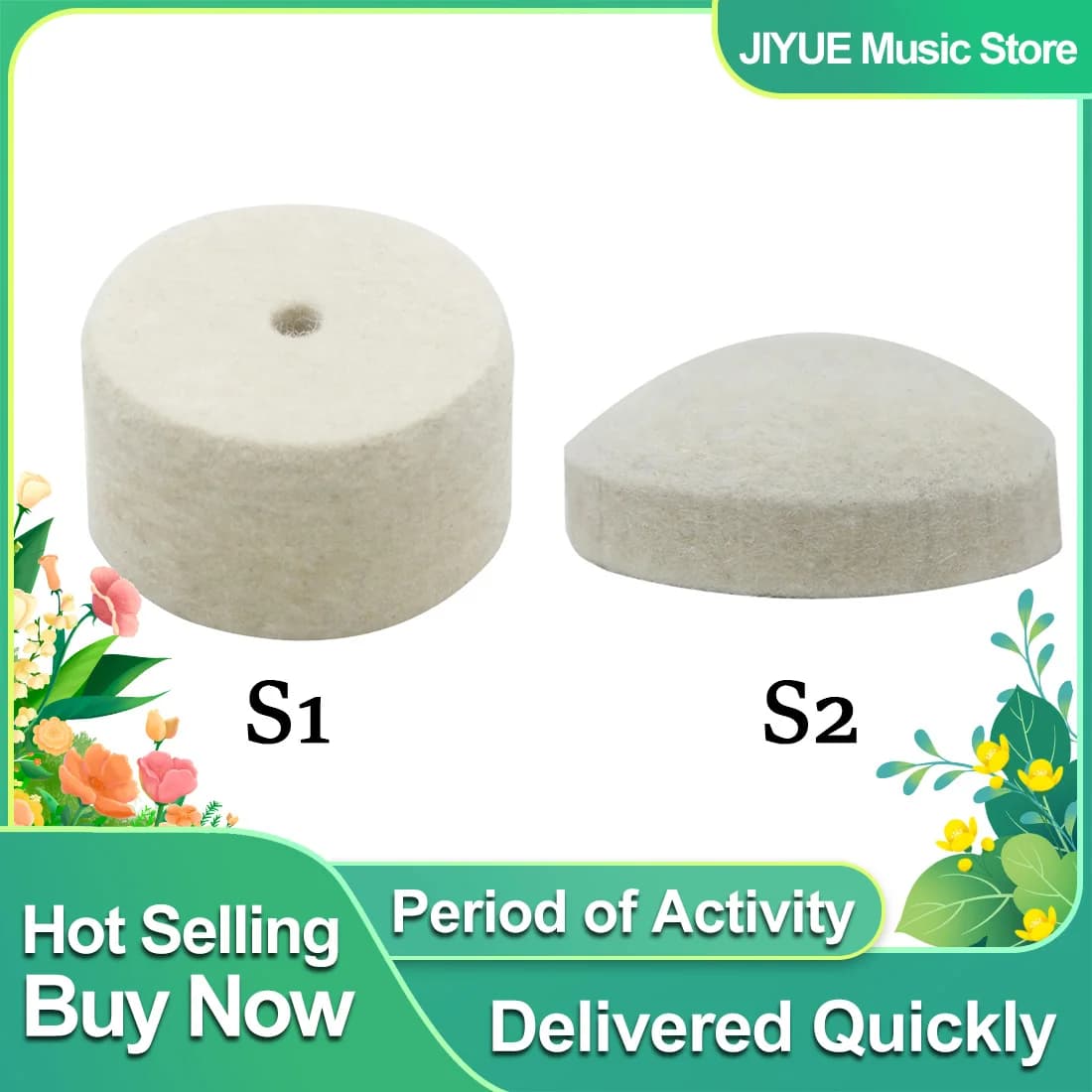 IRIN Wool Felt Pad Bass Jazz Drum Foot Beaters Hammerhead Drum Pedal Mallet Head Replacement Percussion Instrument Accessories