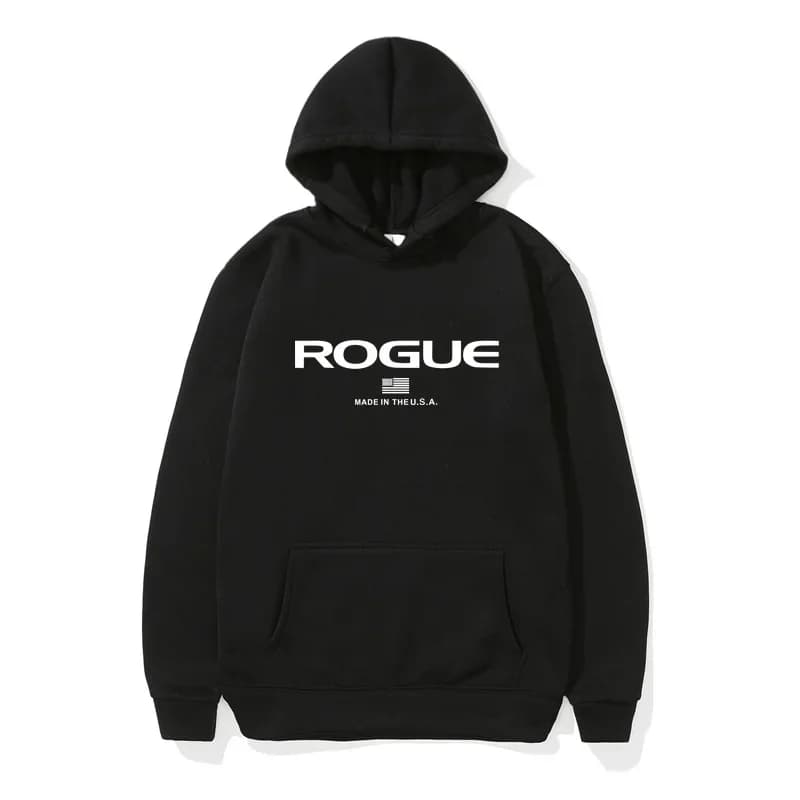 Felpa con cappuccio 2025 nuova marca sportiva da uomo Rogue Fitness felpa con cappuccio sportiva camicia hip-hop da uomo in cotone estremo