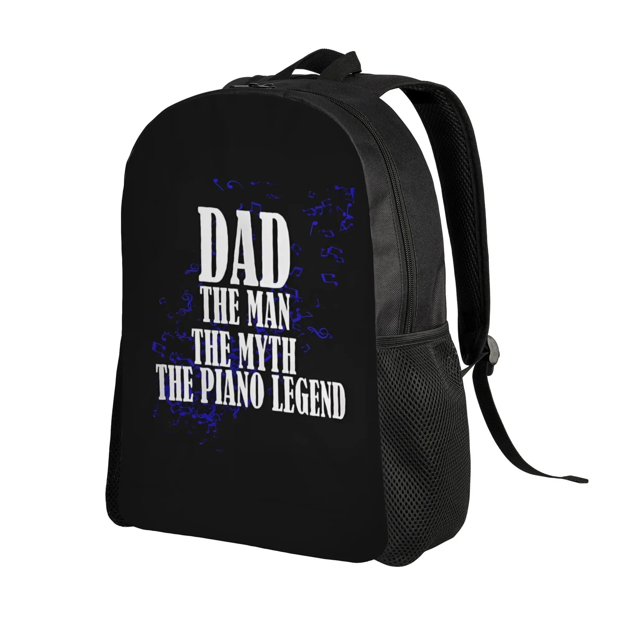 Dad the for Man the Myth the Piano Legend Music Teenagers with Large Capacity Versatile Unisex Fashion Printed Backpack College Style Lightweight Durable Commuting Sports Travel Fashionable