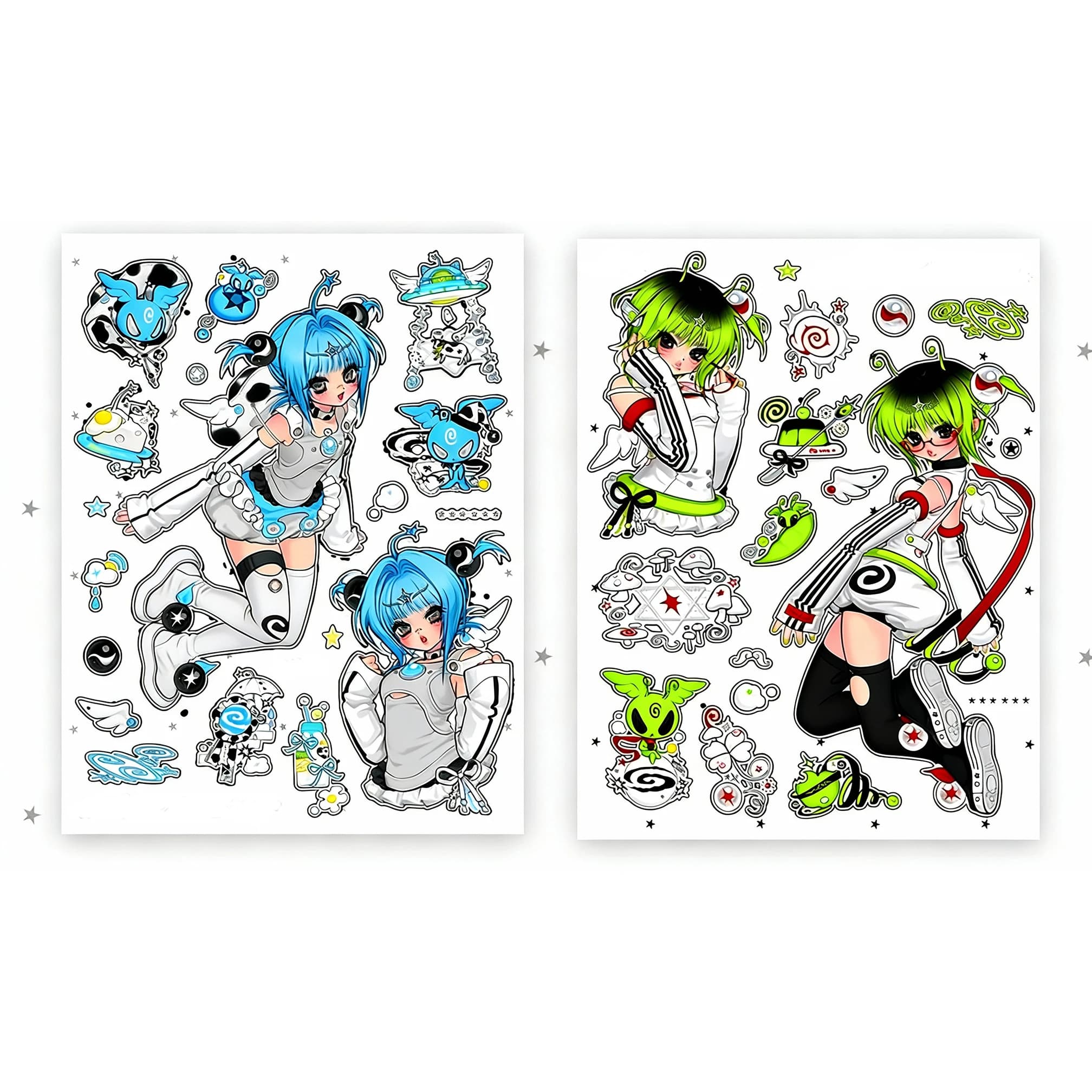 2 pezzi di adesivo Angel Girl Goo Card adesivo per personaggi materiale per notebook fai da te