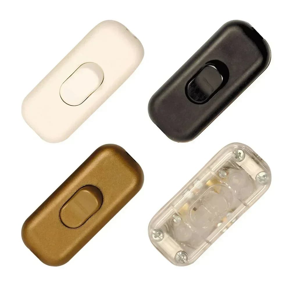 Interruttore a pulsante 2A 250V 303, lampada da scrivania, lampada da terra, interruttore on-line per lampada a LED alloggiamento opaco, accessori a bilanciere lucidi