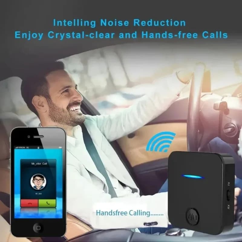 Trasmettitore e Ricevitore Audio Bluetooth 5.0 2 in 1, Adattatore Wireless AUX da 3,5 mm per Auto, TV, Altoparlanti, Cuffie, Accessorio Audio