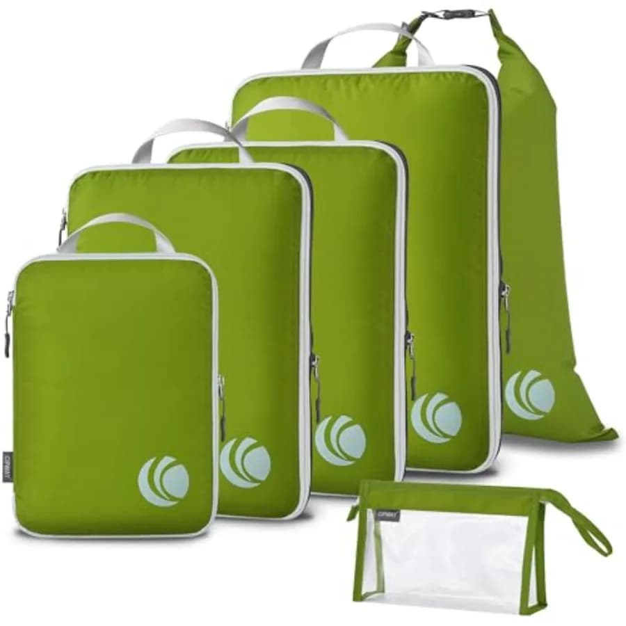 Cubi di Compressione per Valigie, Borse Organizer Ultraleggere con Sacchetti per Bucato e Borsa Trasparente per Articoli da Toeletta, Essenziali per Viaggi
