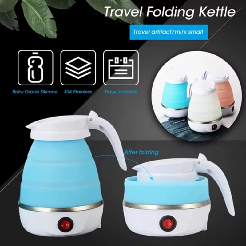 Silicone Compression Foldable Teapot with 600 ml Electric kettle for home and travel water heater