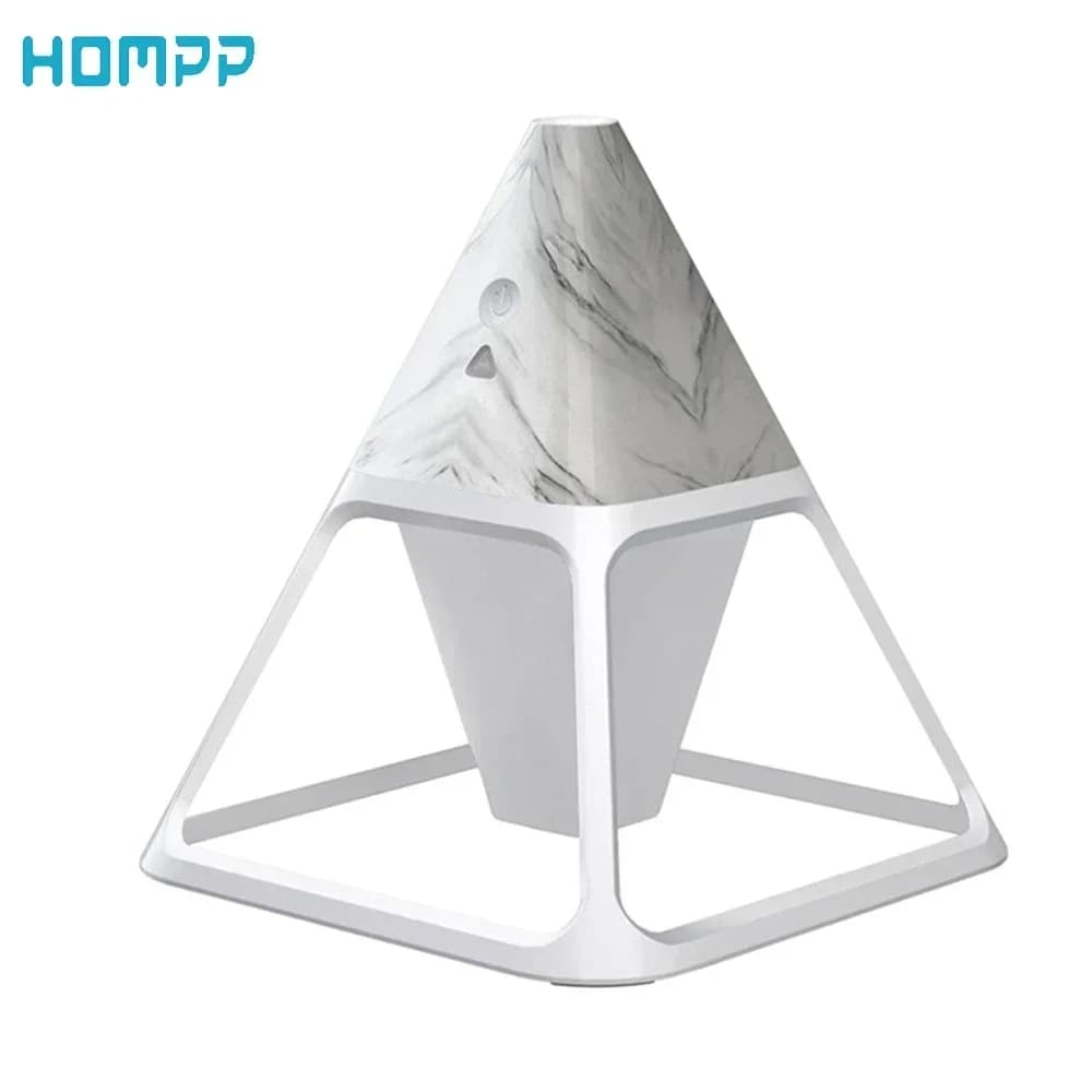 Diffusore di oli essenziali per aromaterapia umidificatore piramidale vulcano venature del legno con telecomando USB con diffusore di aromi a lampada calda