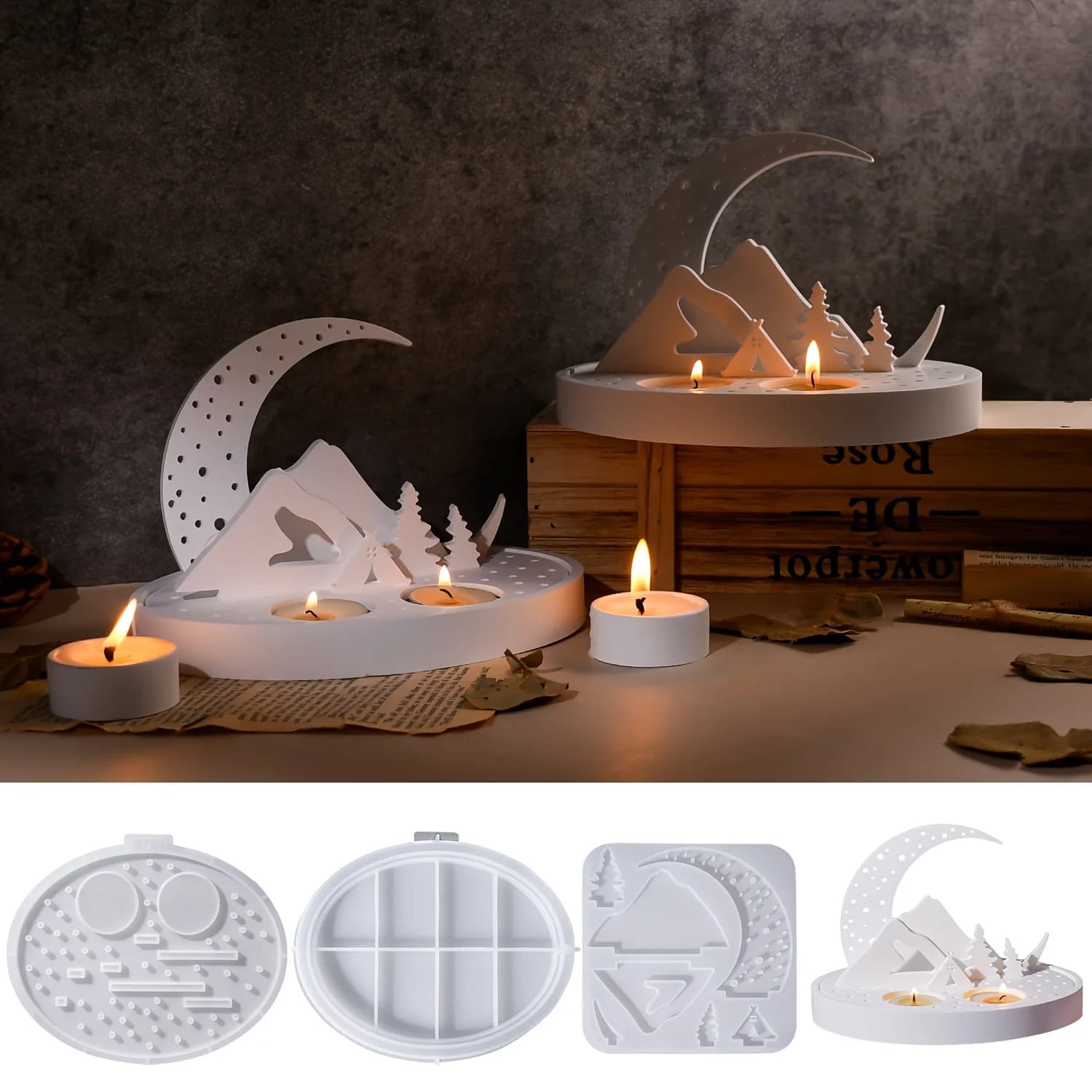 Moon Power Strip Resin Silicone Mold, Can Be Used For Resin Casting Kits, Home Decorations, Suitable For Beginners' Diy, Epoxy R