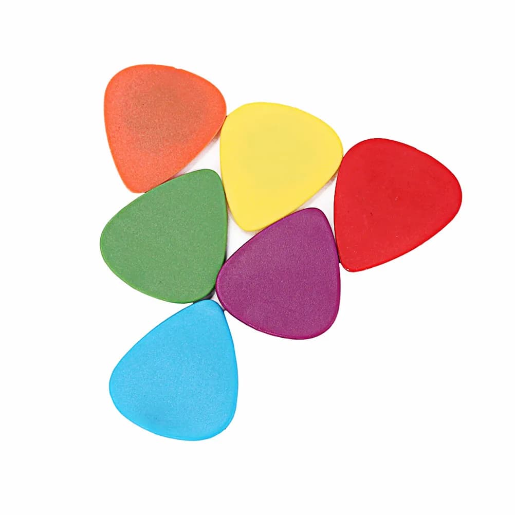 6 Pezzi Plettri per Chitarra a Forma di Cuore Colorati Ultra Sottili Leggeri con Impugnatura in Sughero per Chitarra Basso Ukulele Mandolino Banjo Professionali
