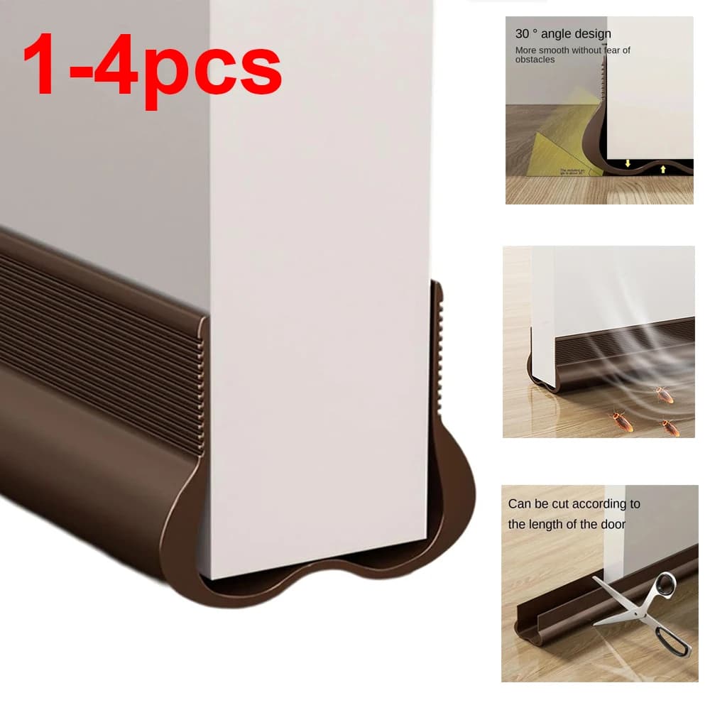 1-4pcs Pvc Double Sided Windproof Seal Strip 93cm Triple Dustproof Door Gap Weather Stripping Snap-in Mount Draft Stopper Strip