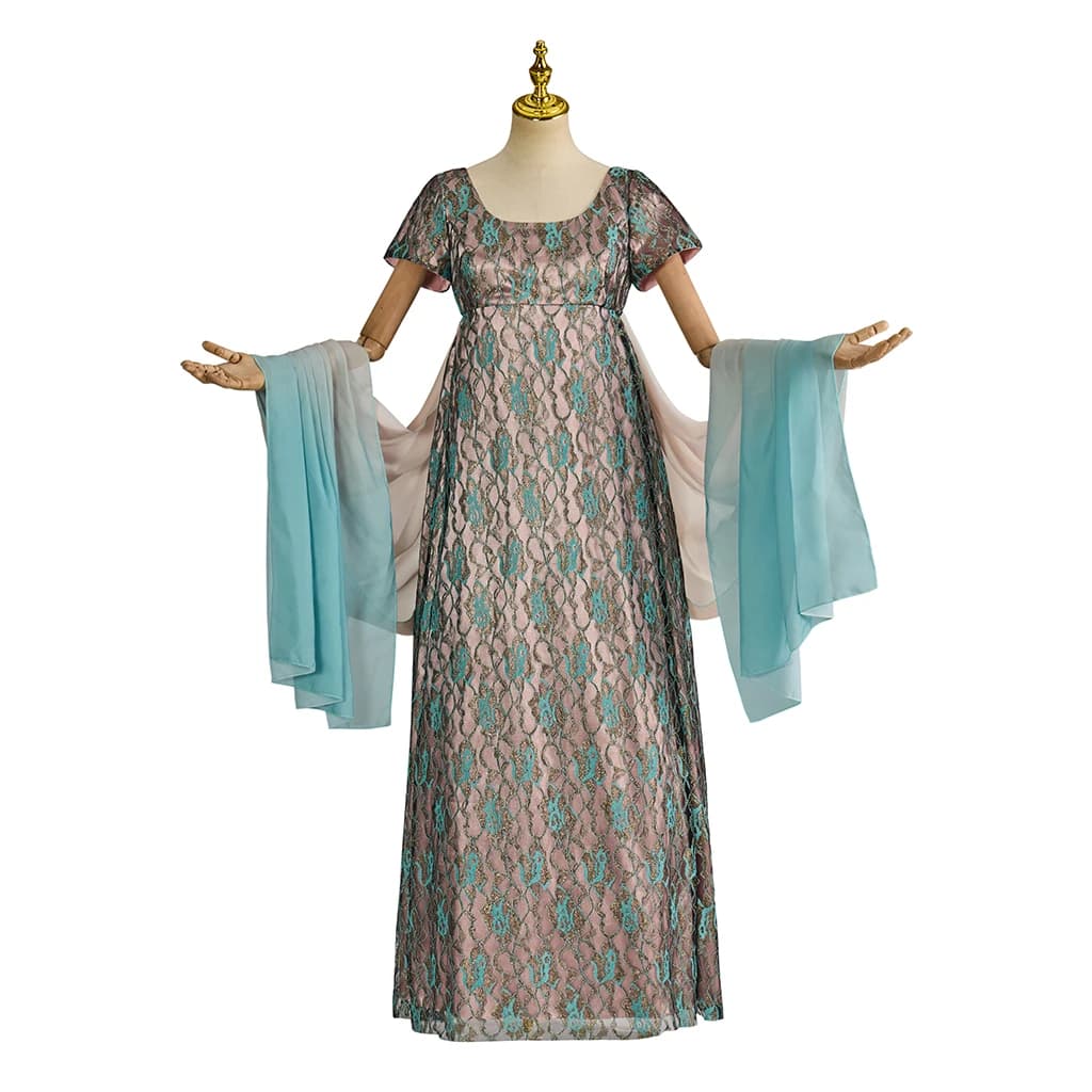 Regency Kate Costume Cosplay Abito da ballo Kate Sharma Abito a vita alta Jane Austin Tea Party Dress Abito da festa di Halloween
