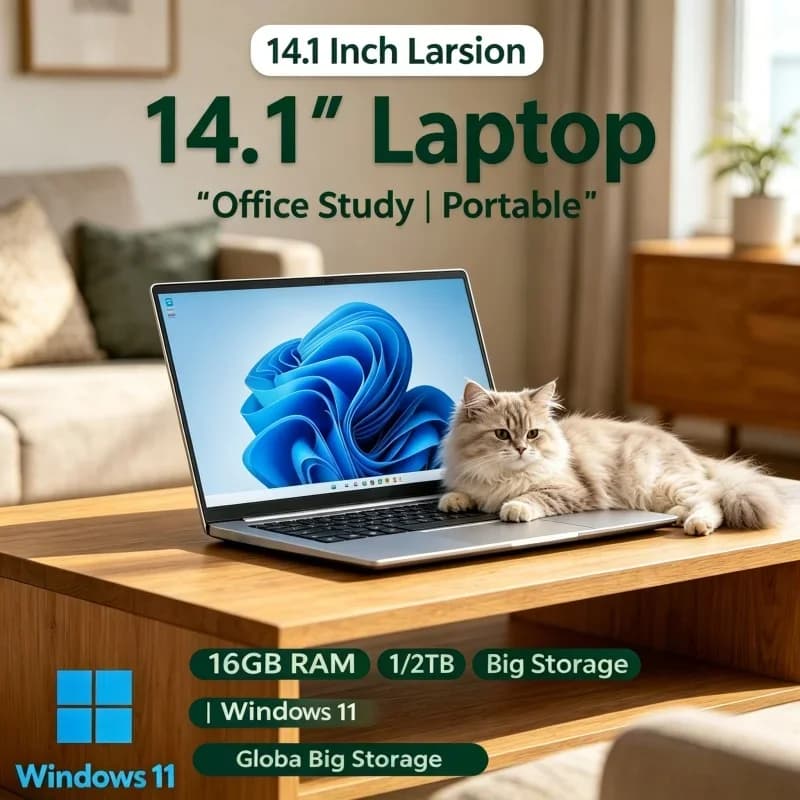 High Speed 14.1 Inch Business Notebook Intel 4405U Processor DDR4 Memory Win11 Home Daily Working Laptop
