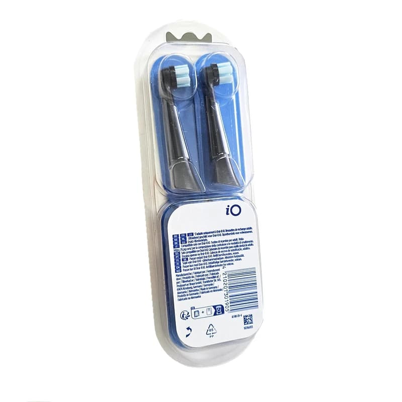 Confezione da 4, testine di ricambio nere compatibili con lo spazzolino elettrico Oral B serie IO