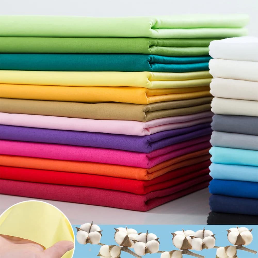 Tessuto di cotone popeline semplice 140x50 cm morbido e traspirante per cucire abiti abbigliamento fai da te biancheria da letto tende trapuntate materiali artigianali