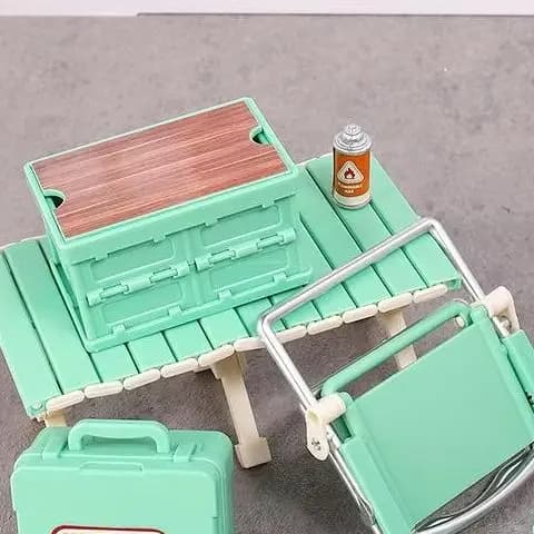 1:12 Miniature Dolls Home Camping Picnic Set Foldable Gas Stoves Model For Doll Home Decoration Accessories Gift Toys