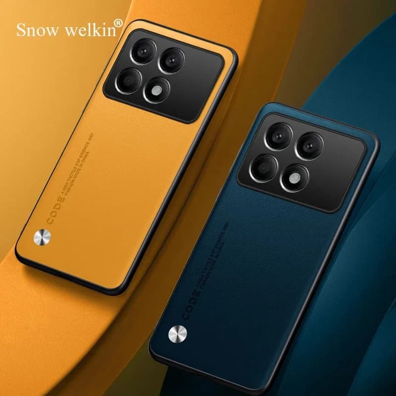 For Poco X6 Pro Luxury PU Leather Shockproof Silicone Case Cover For Xiaomi Poco X6 Pro Back Phone Case Cover Coque