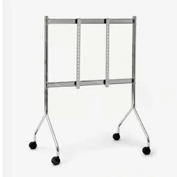 Supporto TV da Pavimento Mobile con Ruote, Carrello Universale per Monitor LCD con Rack Integrato