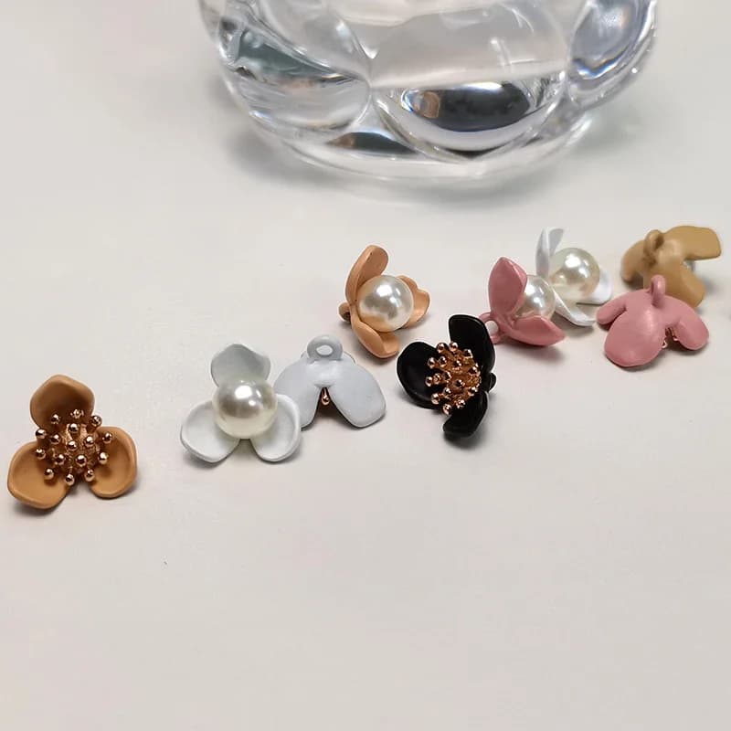 5/15/25 pezzi piccoli bottoni a fiore 15mm gioielli abbigliamento forniture per cucire camicie fai da te maglioni colletto manica bottone a pressione in metallo