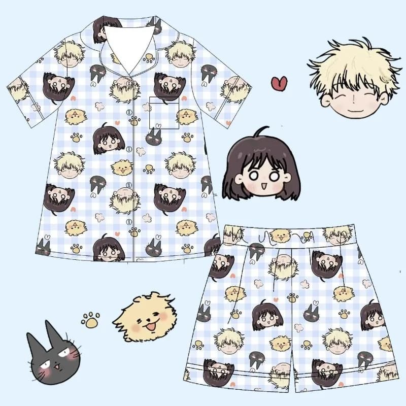 Anime Skip and Loafer Cosplay Iwakura Mitsumi Shima Sousuke Women Men Summer Short Sleeved Shorts Pajamas Home Clothes Costumes