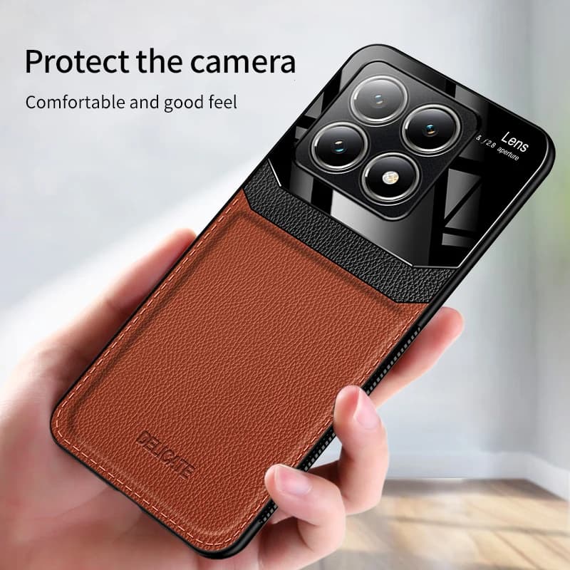EUCAGR Acrylic PU Leather Case For Xiaomi 14T 14TPro Camera Protect Phone Back Cover for Xiaomi 15 Ultra 15S Pro Frame Coque