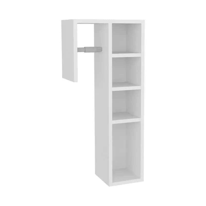 Porta carta igienica bianca con 3 ripiani aperti: organizer per il bagno, montaggio a parete, design moderno, soluzione salvaspazio
