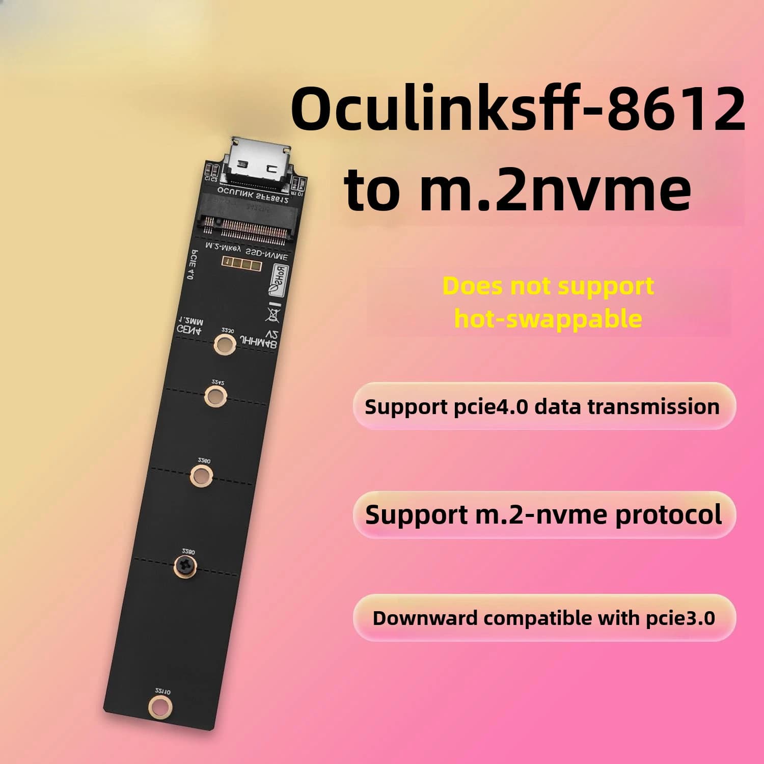 Scheda adattatore esterna M.2 PCIE4.0 Oculink Oculink SFF8612 a M.2-M Adattatore chiave Disco rigido SSD