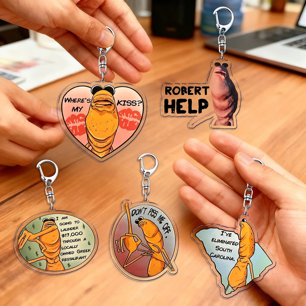 Marcus The Worm Robert Help Cartoon Chibi Portachiavi Accessori Borsa Charms Portachiavi Gioielli Fan Freinds Amanti dei giochi Regali